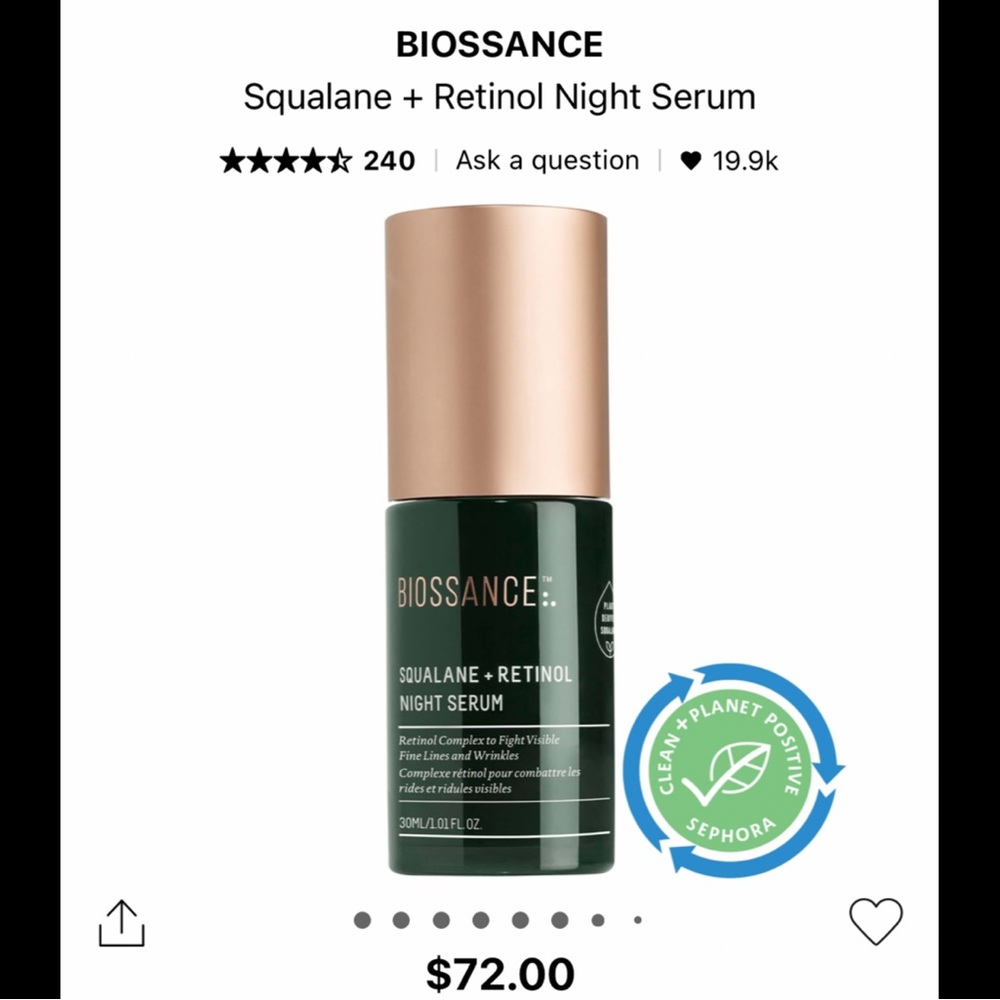NIB BIOSSANCE Squalane + Phyto-Retinol Serum
